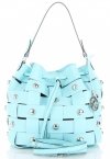Bőr táska shopper bag Vittoria Gotti türkizkék V5867