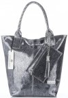 Bőr táska shopper bag Vittoria Gotti acél V6141