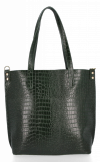 Bőr táska shopper bag Vittoria Gotti palackzöld VG803