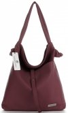 Bőr táska shopper bag Vittoria Gotti bordó V5701
