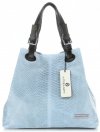 Bőr táska shopper bag Vittoria Gotti égszínkék V2L
