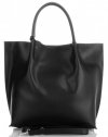 Bőr táska shopper bag Vittoria Gotti fekete V355