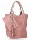 Bőr táska shopper bag Vittoria Gotti rózsaszín B15
