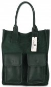 Bőr táska shopper bag Vittoria Gotti palackzöld V27A