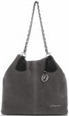 Bőr táska shopper bag Vittoria Gotti szürke V3081