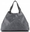 Bőr táska shopper bag Genuine Leather szürke 898G