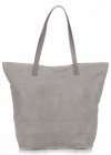 Bőr táska shopper bag Vittoria Gotti világosszürke V915