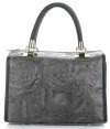 Bőr táska kuffer Genuine Leather szürke 214E