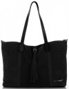 Bőr táska shopper bag Vittoria Gotti fekete V3076