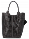 Bőr táska shopper bag Vittoria Gotti grafit B15