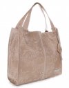 Bőr táska shopper bag Vittoria Gotti bézs V5