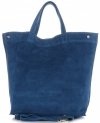 Bőr táska shopper bag Vera Pelle tengerkék A19