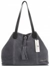 Bőr táska shopper bag Vittoria Gotti szürke V3076