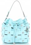 Bőr táska shopper bag Vittoria Gotti türkizkék V5867