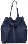 Bőr táska shopper bag Genuine Leather tengerkék 1158