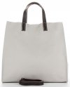 Bőr táska univerzális Genuine Leather világosszürke 691756