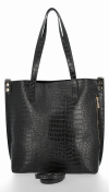 Bőr táska shopper bag Vittoria Gotti fekete VG803