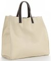 Bőr táska shopper bag Genuine Leather bézs 691756