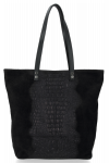 Bőr táska shopper bag Vittoria Gotti fekete V2380