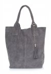 Bőr táska shopper bag Genuine Leather szürke 801