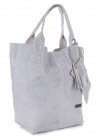 Bőr táska shopper bag Vittoria Gotti világosszürke V10