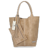 Bőr táska shopper bag Vittoria Gotti bézs B15