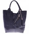 Bőr táska shopper bag Genuine Leather tengerkék 555