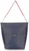 Bőr táska shopper bag Genuine Leather tengerkék K26