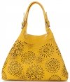 Bőr táska shopper bag Vittoria Gotti sárga V8913