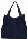 Bőr táska shopper bag Vittoria Gotti tengerkék V501