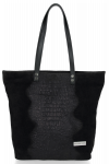 Bőr táska shopper bag Vittoria Gotti fekete V2380