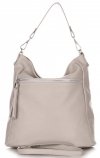 Bőr táska shopper bag Genuine Leather világosszürke 1326