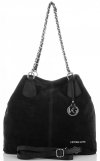 Bőr táska shopper bag Vittoria Gotti fekete V3081