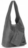 Bőr táska shopper bag Vittoria Gotti szürke V8804