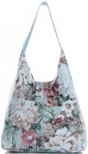 Bőr táska shopper bag Vittoria Gotti égszínkék VF9802