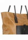 Bőr táska shopper bag Genuine Leather vörös 358