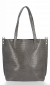 Bőr táska shopper bag Vittoria Gotti szürke VG803