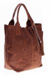 Bőr táska shopper bag Genuine Leather barna 777