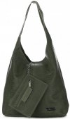 Bőr táska shopper bag Vittoria Gotti palackzöld V8804