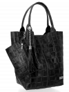 Bőr táska shopper bag Vittoria Gotti fekete B22