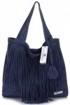 Bőr táska shopper bag Vittoria Gotti tengerkék V6048