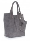 Bőr táska shopper bag Genuine Leather szürke 801