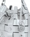 Bőr táska shopper bag Vittoria Gotti ezüst V5867