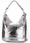 Bőr táska shopper bag Vittoria Gotti ezüst V803