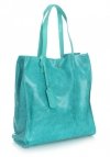 Bőr táska shopper bag Vera Pelle türkizkék 205454