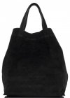 Bőr táska shopper bag Vera Pelle fekete A19