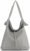 Bőr táska shopper bag Vittoria Gotti világosszürke V5701