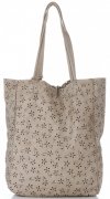 Bőr táska shopper bag Vittoria Gotti bézs VL299