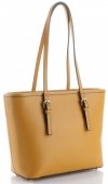 Bőr táska klasszikus Genuine Leather mustár 3303
