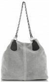 Bőr táska shopper bag Vittoria Gotti világosszürke V3081